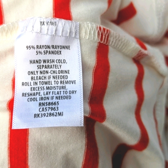 NWT Nordstrom Red White Stripe Crop Top Twist Front - Picture 7 of 7